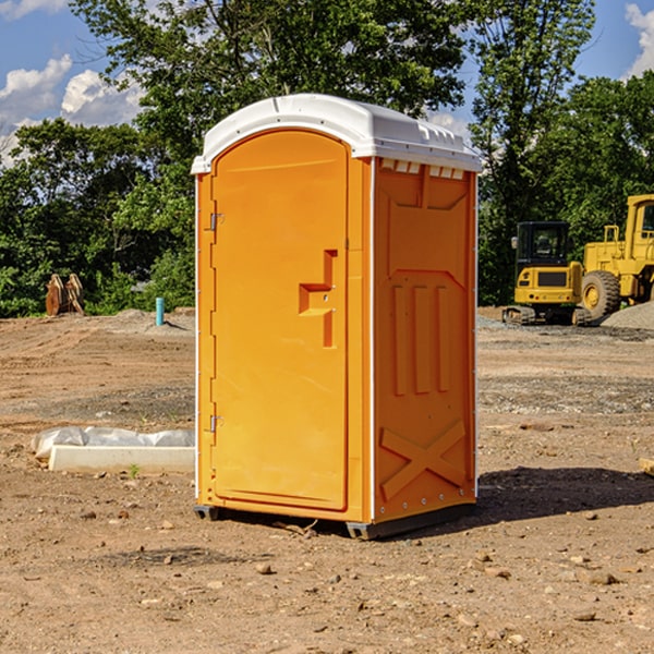 how often are the portable restrooms cleaned and serviced during a rental period in Eagleton Village